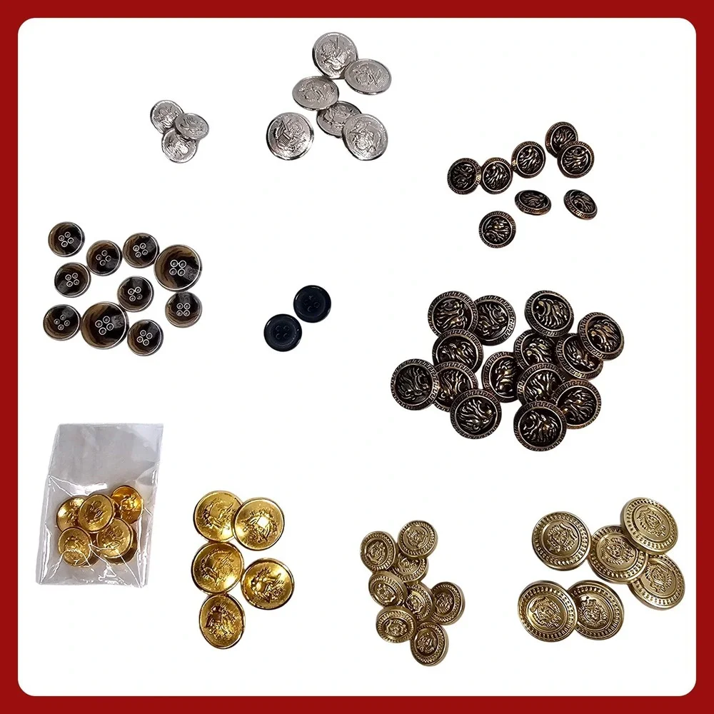 60pc Blazer Button Lot Gold Silver Eagle Lion‎ Crest Replacement Set VTG